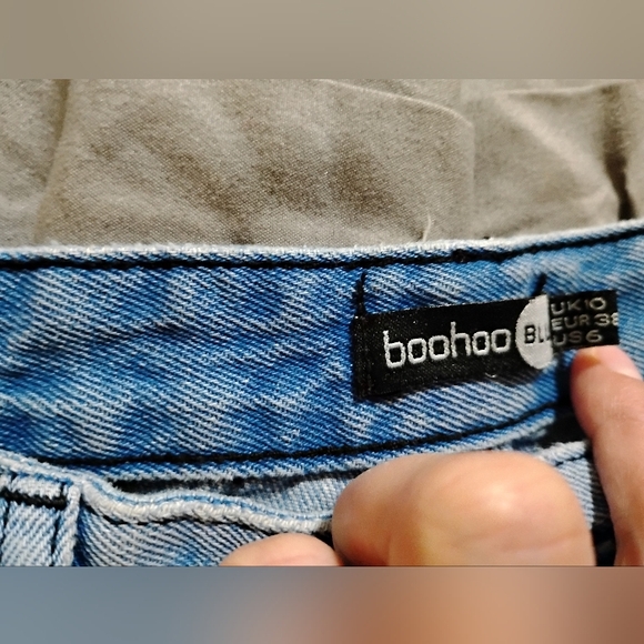 Boohoo Blu Colorblock Jeans Size 6 - Picture 4 of 8
